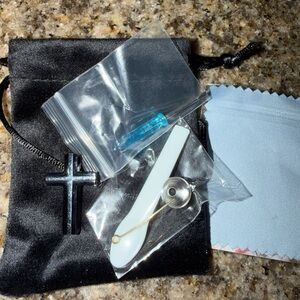 Black urn Cross Pendant with Accessories